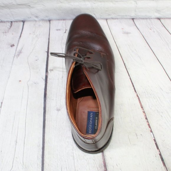 Bostonian Brown Leather Lace Up Oxfords Chukka Dress Shoes Size 13 Medium - Picture 7 of 9